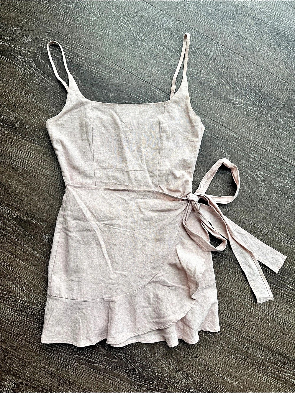 Polly Pink Tie-Front Mini Dress Size 8 Like New